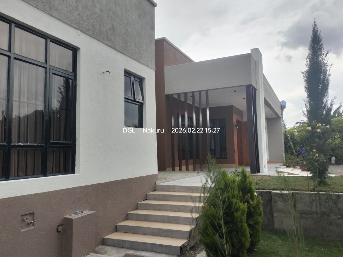Completed contemporary bungalow exterior in Nakuru County